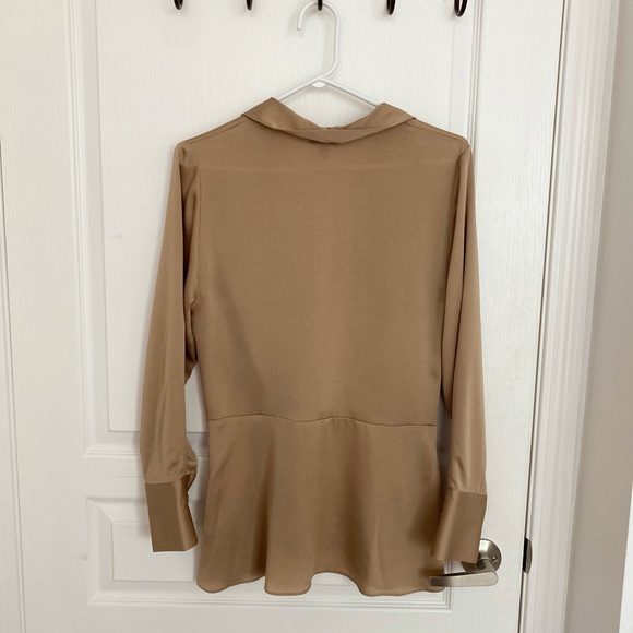 Vince Camuto Satin Faux Wrap Top - Picture 5 of 6